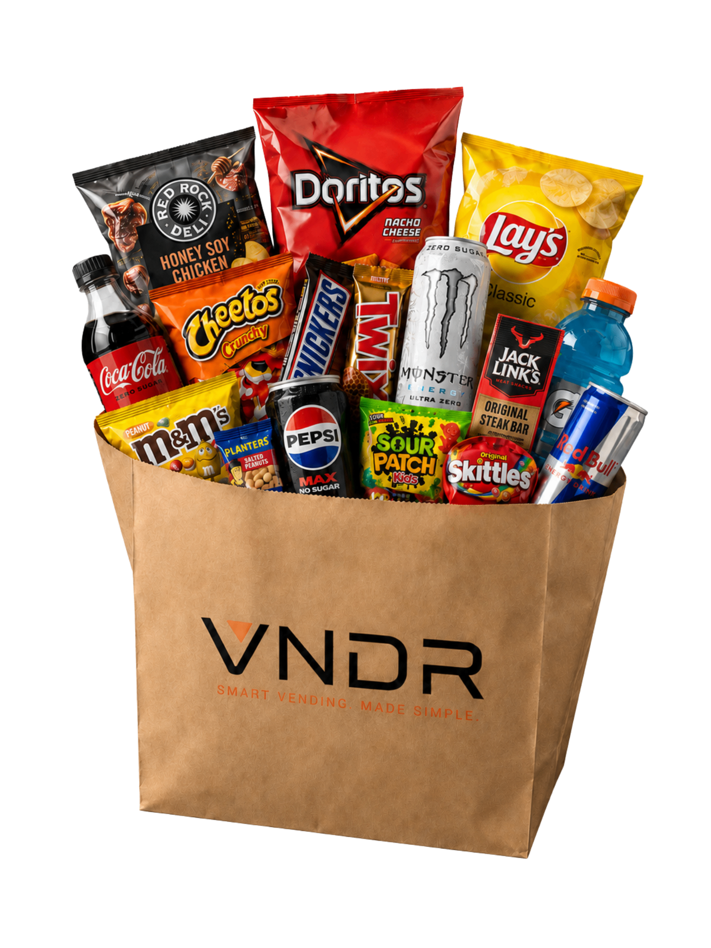 VNDR branded snack selection